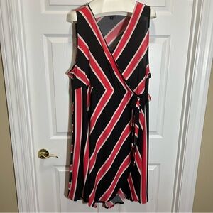 Torrid Red and Black Faux Wrap Midi Dress